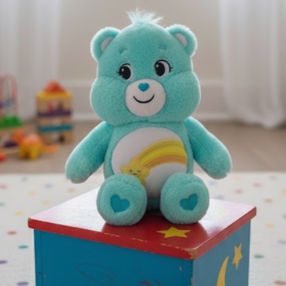 Care Bears Wish Bear Minty Turquoise Plush Toy
